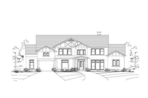 Exterior - Front Elevation for Traditional House Plan #411-213 - 4 bed, 3 bath