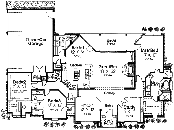 House Design - European Floor Plan - Main Floor Plan #310-540