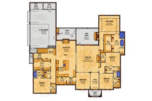 Floor Plan - Main Floor for European House Plan #1081-4 - 4 bed, 3.5 bath
