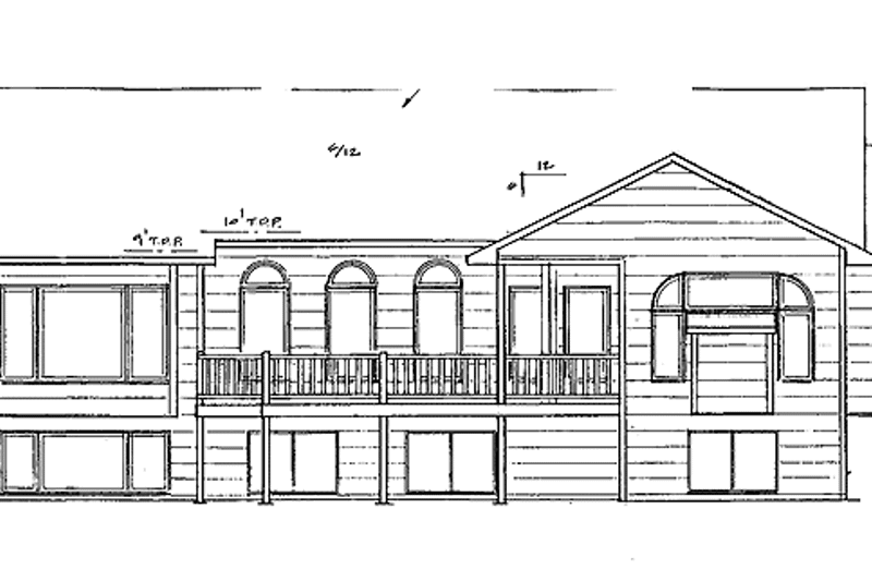 Architectural House Design - Exterior - Rear Elevation for Traditional House Plan #58-217 - 2 bed, 2 bath