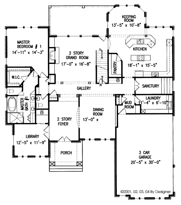 Architectural House Design - Traditional Floor Plan - Main Floor Plan #54-201