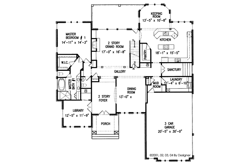 Dream House Plan - Floor Plan - Main Floor for Traditional House Plan #54-201 - 3 bed, 3.5 bath