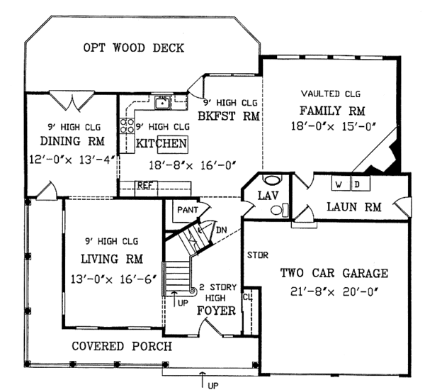 Architectural House Design - Country Floor Plan - Main Floor Plan #314-201