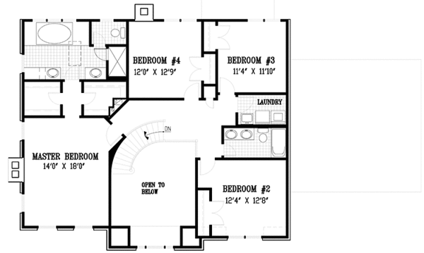 House Plan Design - Colonial Floor Plan - Upper Floor Plan #953-56