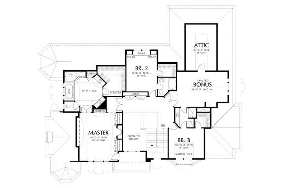 Floor Plan - Upper Floor for Craftsman House Plan #48-807 - 4 bed, 4.5 bath