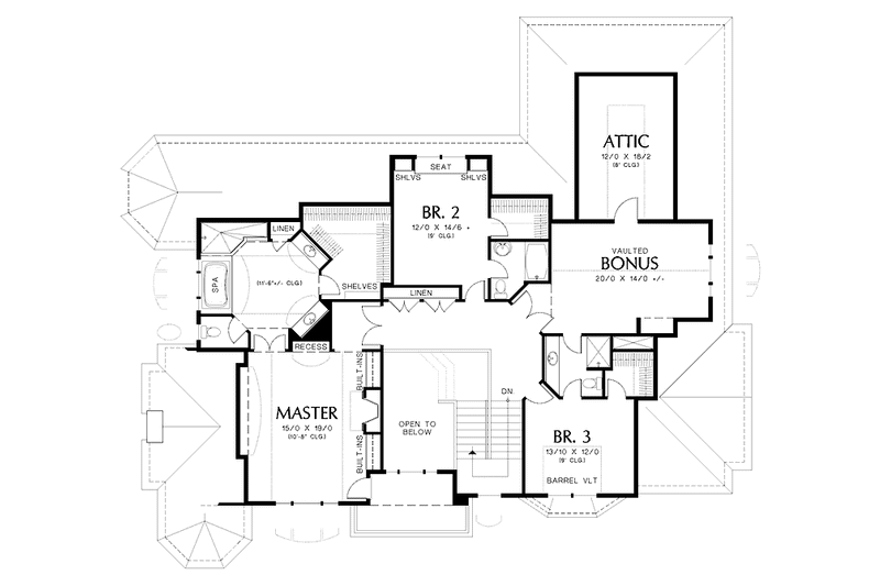Dream House Plan - Floor Plan - Upper Floor for Craftsman House Plan #48-807 - 4 bed, 4.5 bath