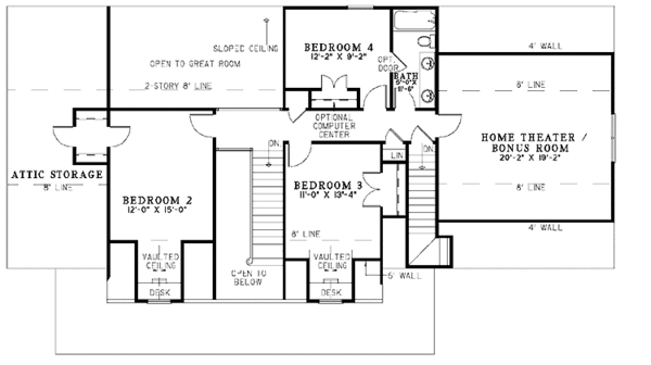 Home Plan - Country Floor Plan - Upper Floor Plan #17-2776