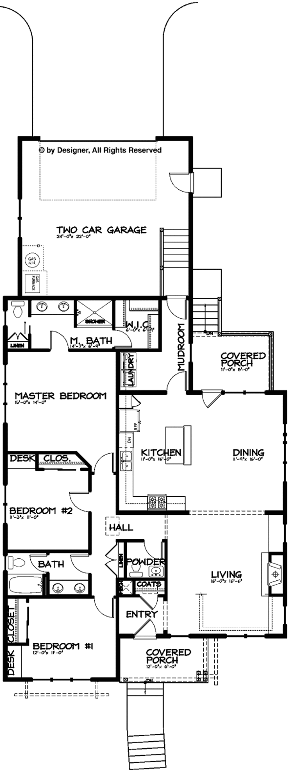 House Plan Design - Craftsman Floor Plan - Main Floor Plan #895-61