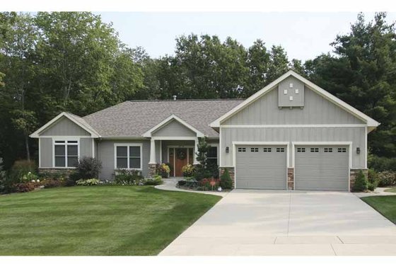 Exterior - Front Elevation 3 for Craftsman House Plan #928-133 - 5 bed, 3.5 bath
