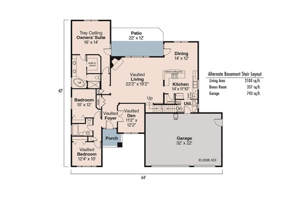Home Plan - Floor Plan - Other Floor for Craftsman House Plan #124-699 - 3 bed, 2 bath
