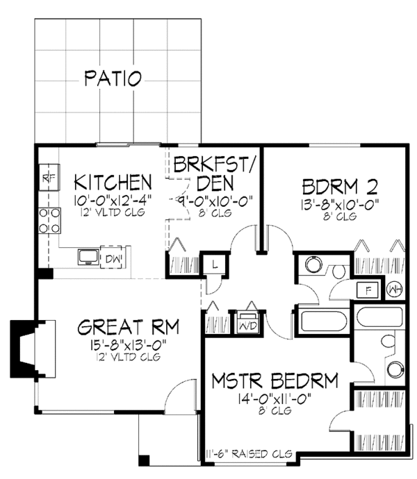 Architectural House Design - Ranch Floor Plan - Main Floor Plan #320-727