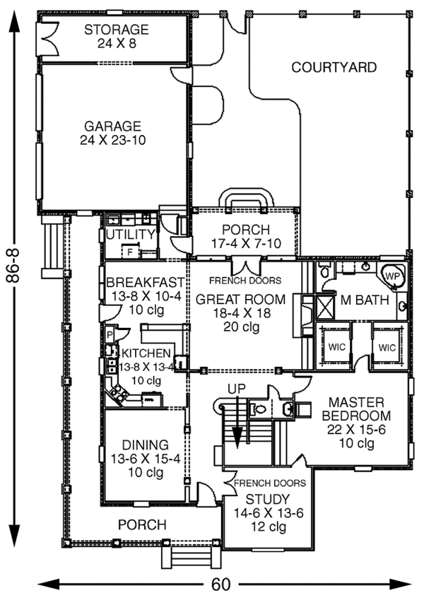 Dream House Plan - Country Floor Plan - Main Floor Plan #306-133