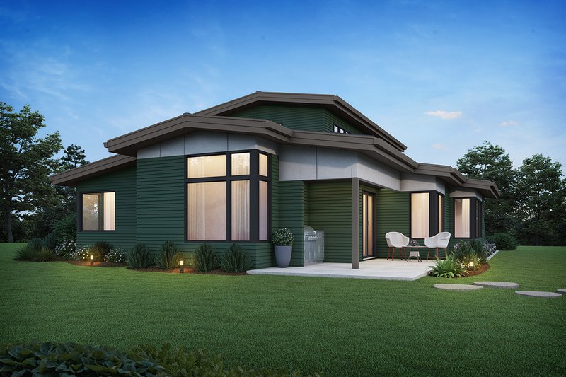 Architectural House Design - Exterior - Rear Elevation for Contemporary House Plan #48-1080 - 3 bed, 2.5 bath