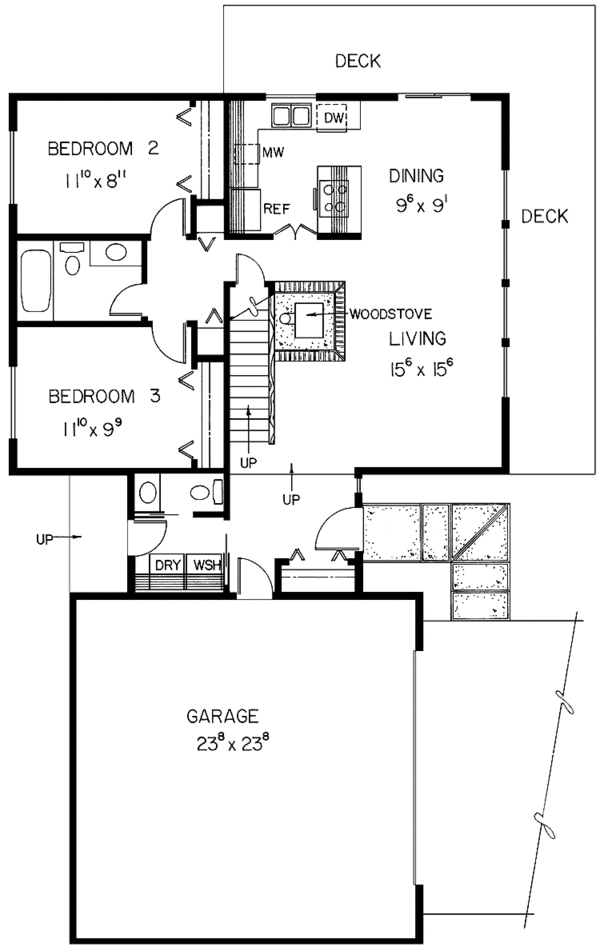 Home Plan - Craftsman Floor Plan - Main Floor Plan #60-905