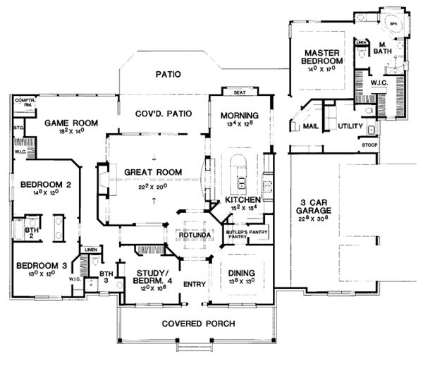 Architectural House Design - Country Floor Plan - Main Floor Plan #472-207