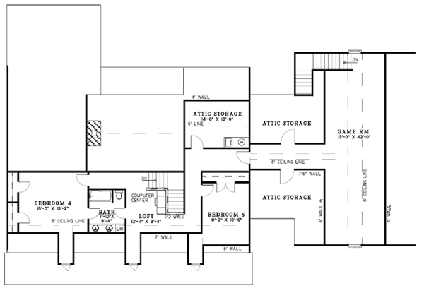 Country Floor Plan - Upper Floor Plan #17-2738