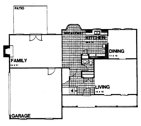 Home Plan - Colonial Floor Plan - Main Floor Plan #30-284