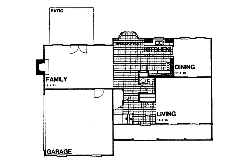 Home Plan - Floor Plan - Main Floor for Colonial House Plan #30-284 - 4 bed, 2.5 bath