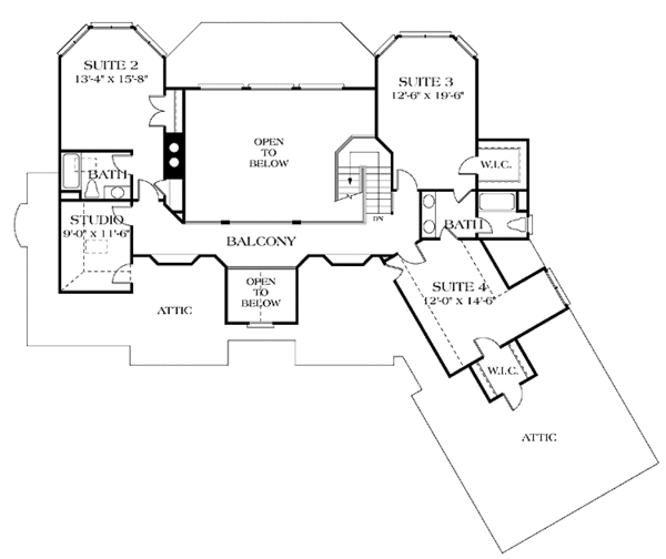Architectural House Design - Traditional Floor Plan - Upper Floor Plan #453-204