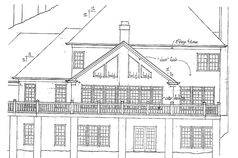 Home Plan - Exterior - Rear Elevation for Traditional House Plan #56-656 - 4 bed, 4.5 bath