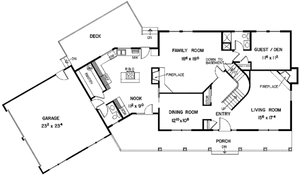 Architectural House Design - Country Floor Plan - Main Floor Plan #60-793