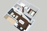 European Style House Plan - 3 Beds 2 Baths 1426 Sq/Ft Plan #542-13 