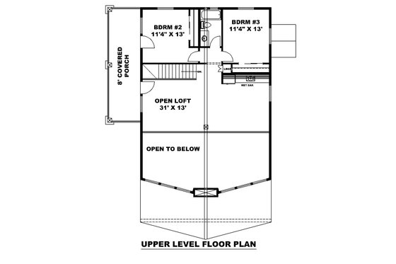 Floor Plan - Upper Floor for Craftsman House Plan #117-925 - 3 bed, 2.5 bath