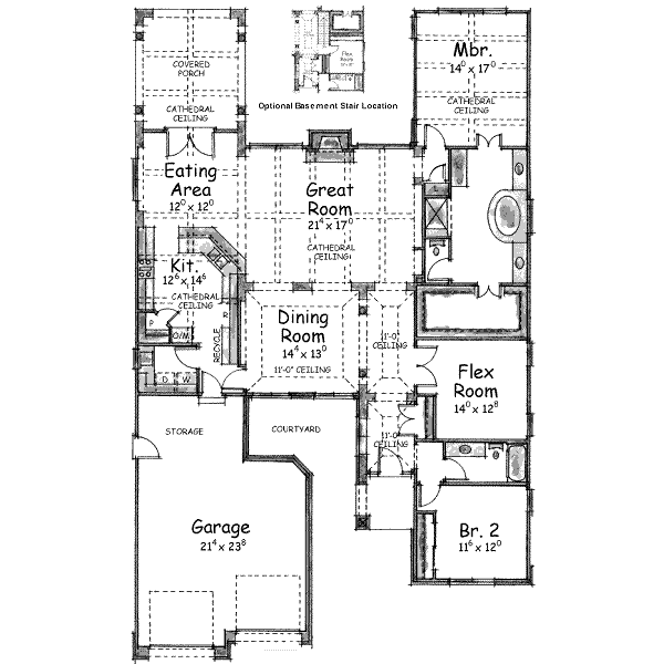 Architectural House Design - Traditional Floor Plan - Main Floor Plan #20-1416