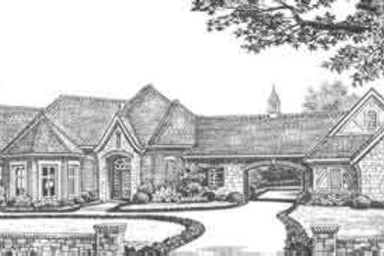 Exterior - Front Elevation for European House Plan #310-337 - 3 bed, 3.5 bath