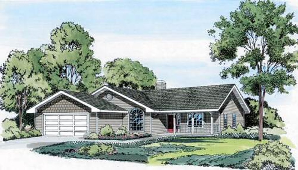 Exterior - Front Elevation 2 for Traditional House Plan #312-362 - 3 bed, 2 bath