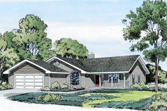 Exterior - Front Elevation for Traditional House Plan #312-362 - 3 bed, 2 bath