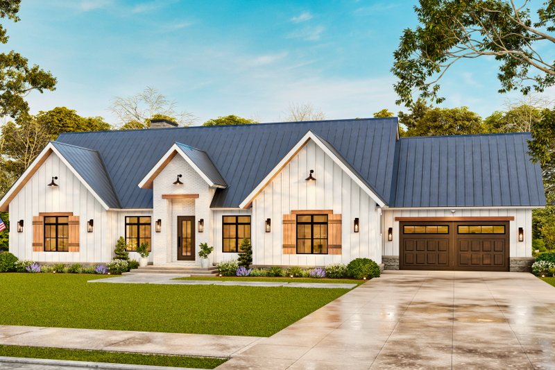 Architectural House Design - Exterior - Front Elevation 9 for Farmhouse House Plan #119-470 - 3 bed, 3 bath