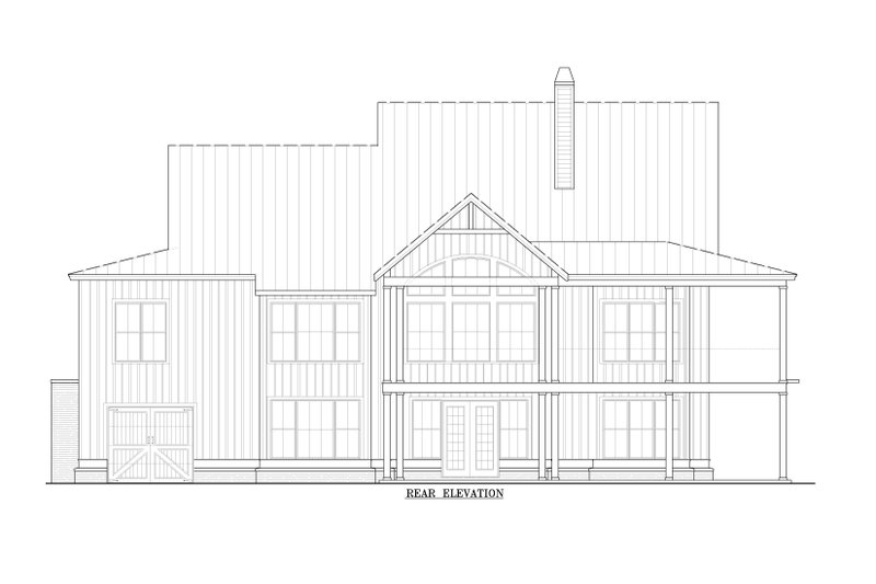 House Plan Design - Exterior - Rear Elevation 1 for Farmhouse House Plan #54-392 - 3 bed, 2.5 bath