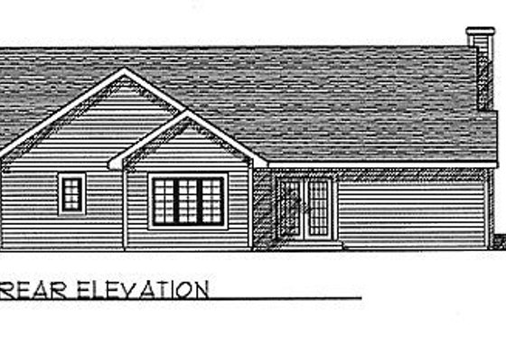 Exterior - Rear Elevation for Traditional House Plan #70-126 - 2 bed, 2 bath