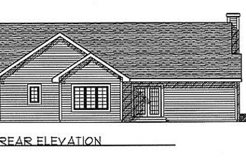 Dream House Plan - Exterior - Rear Elevation for Traditional House Plan #70-126 - 2 bed, 2 bath