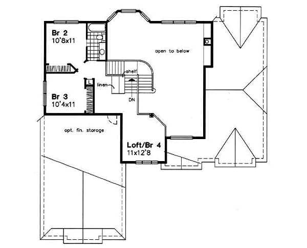 Traditional Floor Plan - Upper Floor Plan #50-179