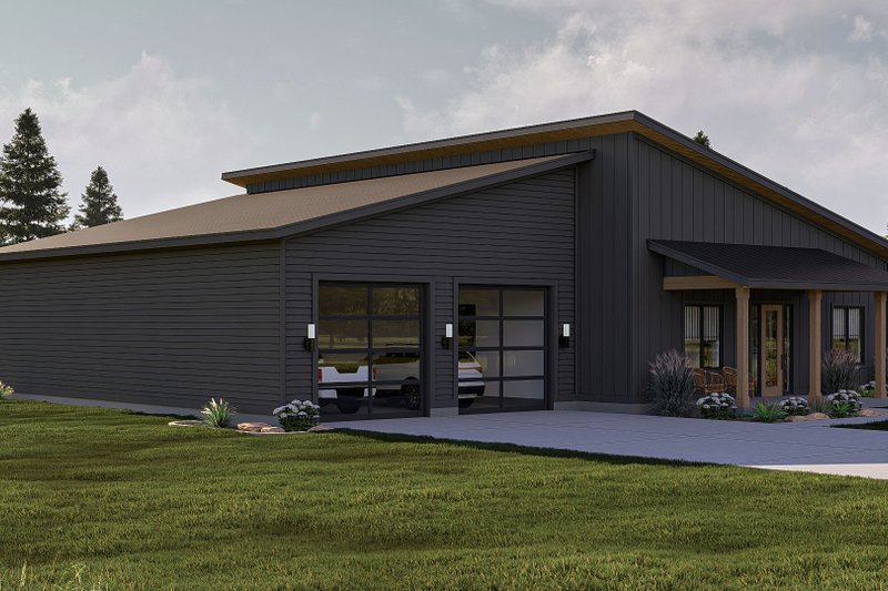 Home Plan - Exterior - Other Elevation for Barndominium House Plan #455-254 - 2 bed, 2 bath