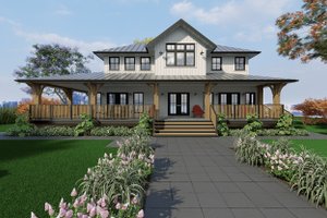 Exterior - Front Elevation 4 for Farmhouse House Plan #1101-17 - 4 bed, 3 bath