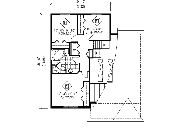 Traditional Floor Plan - Upper Floor Plan #25-4130