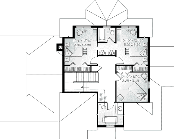 House Design - Traditional Floor Plan - Upper Floor Plan #23-540