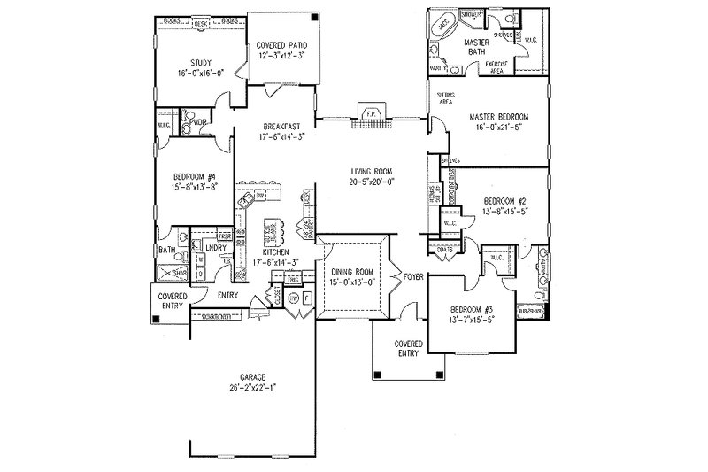 Home Plan - Floor Plan - Main Floor for Traditional House Plan #11-103 - 5 bed, 3.5 bath