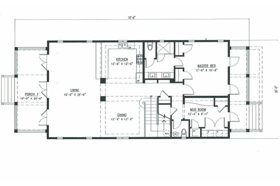 Floor Plan - Main Floor for Beach House Plan #443-8 - 4 bed, 3.5 bath