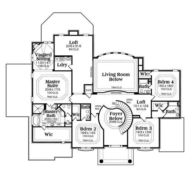Dream House Plan - Colonial Floor Plan - Upper Floor Plan #419-235