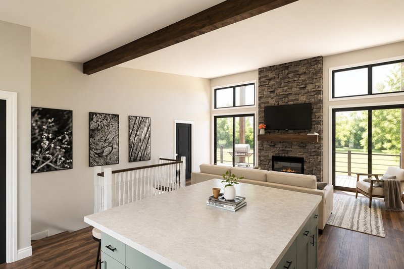 Architectural House Design - Interior - Family Room 1 for Contemporary House Plan #1064-490 - 2 bed, 2.5 bath