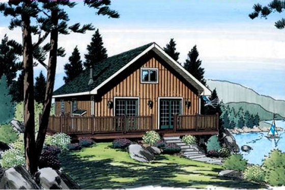 Exterior - Front Elevation for Bungalow House Plan #312-786 - 2 bed, 1 bath