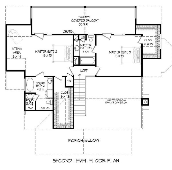 Country Floor Plan - Upper Floor Plan #932-144