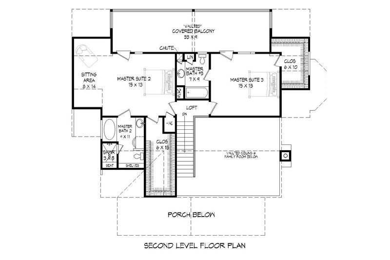 House Blueprint - Floor Plan - Upper Floor for Country House Plan #932-144 - 3 bed, 3.5 bath