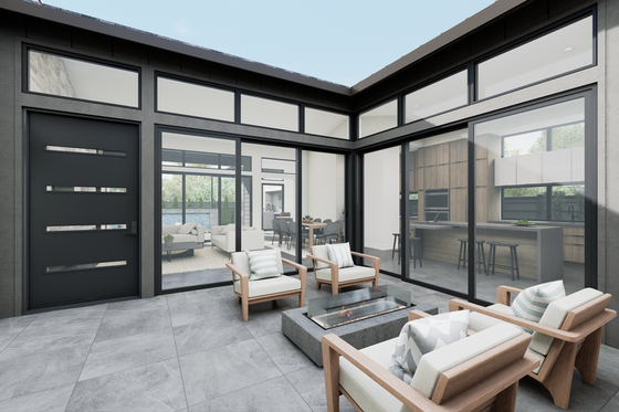 Exterior - Outdoor Living 3 for Modern House Plan #1087-2 - 3 bed, 2.5 bath