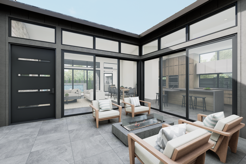 House Blueprint - Exterior - Outdoor Living 3 for Modern House Plan #1087-2 - 3 bed, 2.5 bath