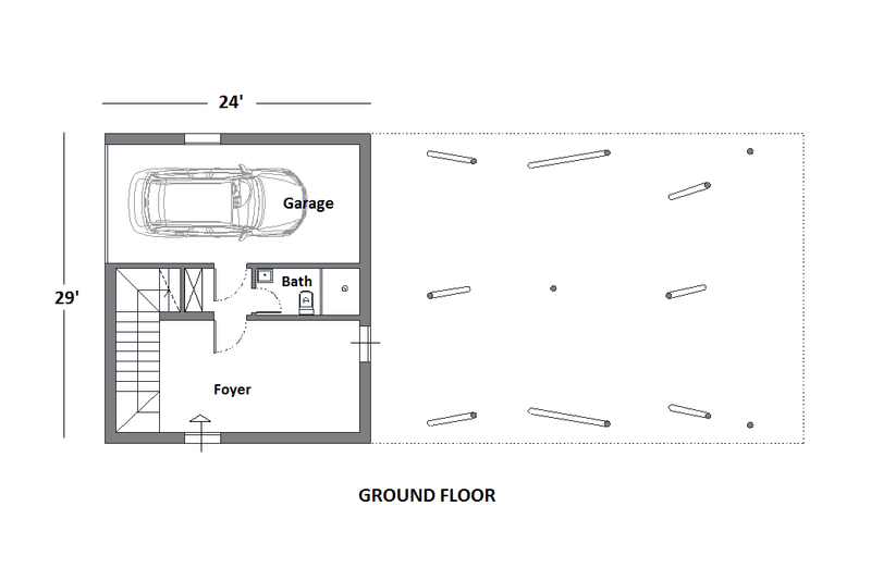 Architectural House Design - Floor Plan - Lower Floor for Contemporary House Plan #542-21 - 3 bed, 3 bath
